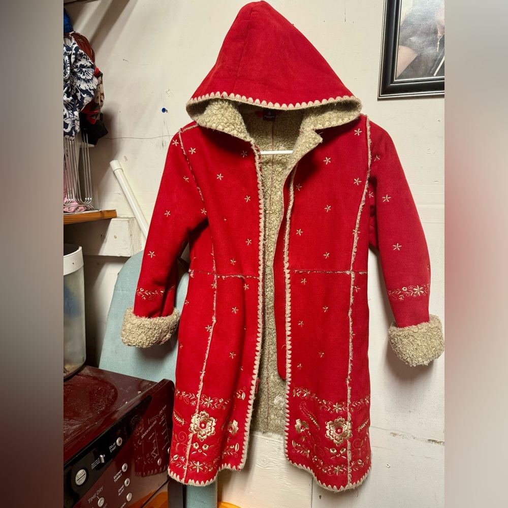 Gap Kids Red and Champagne Long Coat
